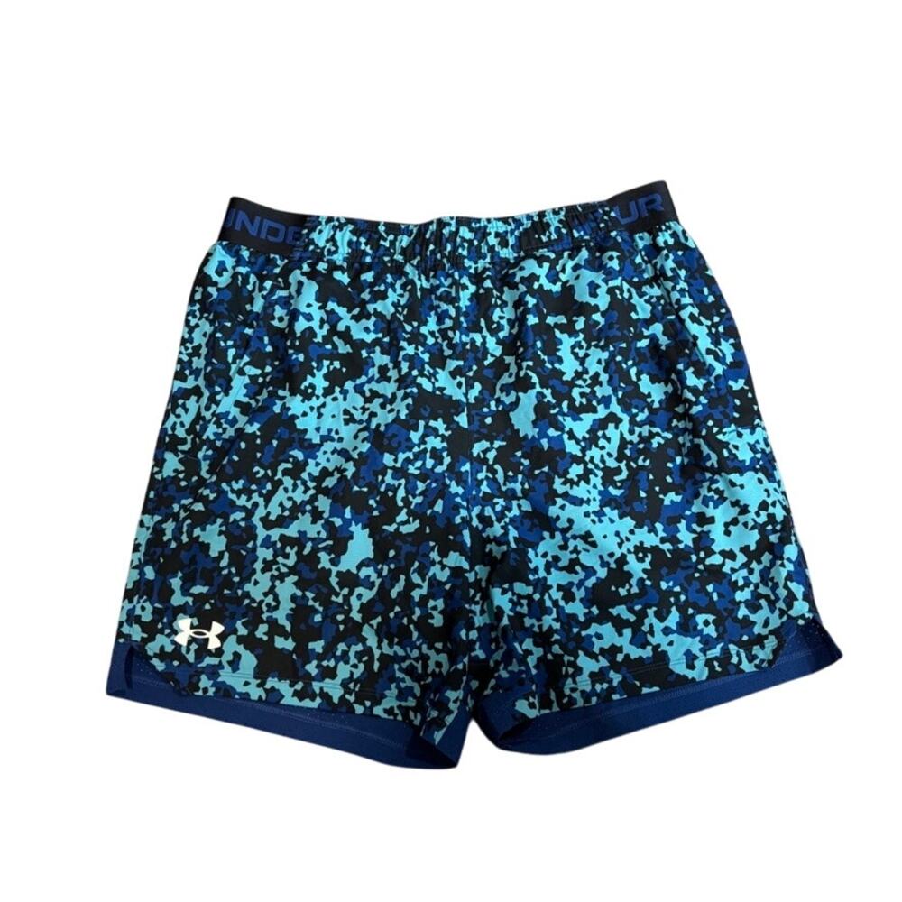 Under Armour Blue Camo Shorts Linerless 5.5" Inseam Men's L